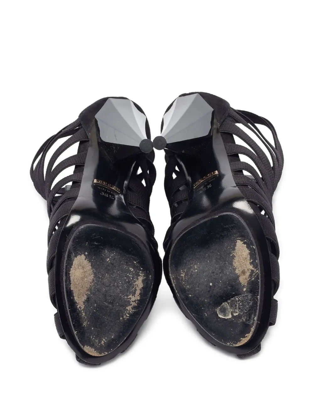 Gucci Pre-Owned Suède laarzen met plateauzool - Zwart