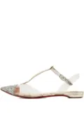 Christian Louboutin Pre-Owned glitter-detailing ballet flats - Silver