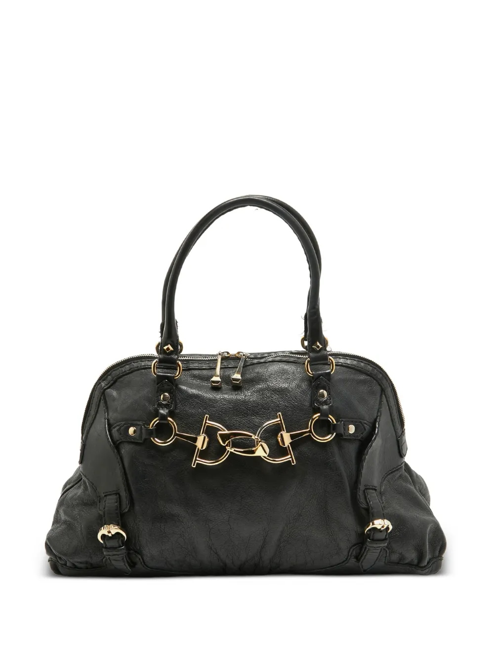 Horsebit leather shoulder bag