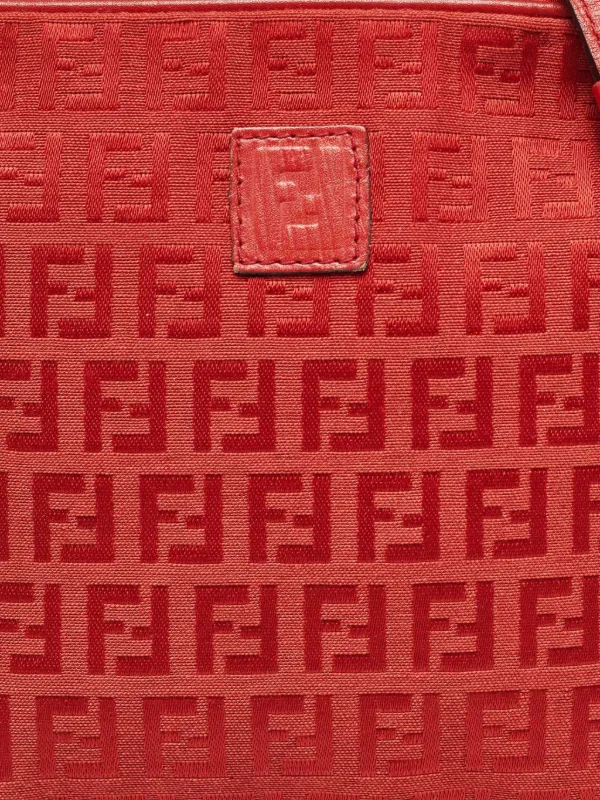 Fendi Pre-Owned FF Pattern Leather Crossbody Bag | Red | FARFETCH ZA