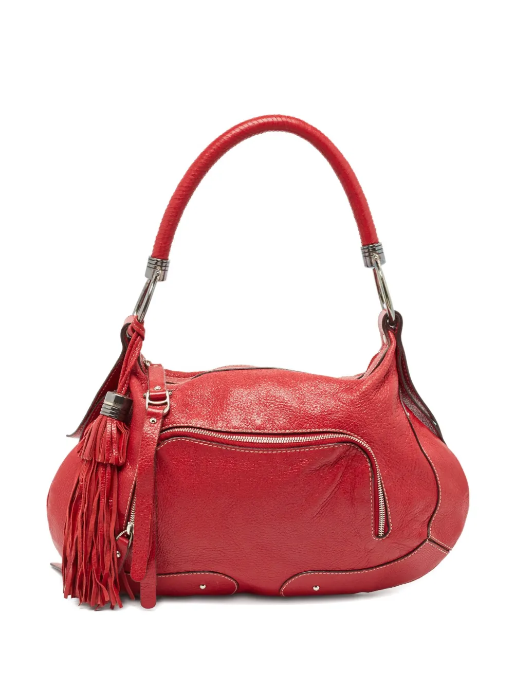 pre-owned tassel-detail leather handbag