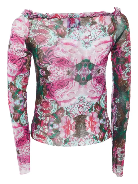 Kenzo Pre-Owned floral-print ruffle-trim blouse
