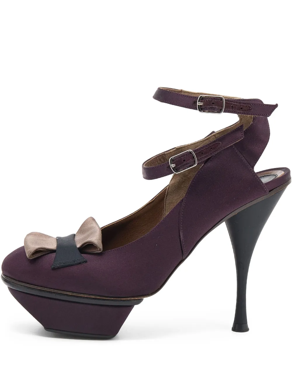Marni Pre-Owned satin platform sandals | Purple | Image 1