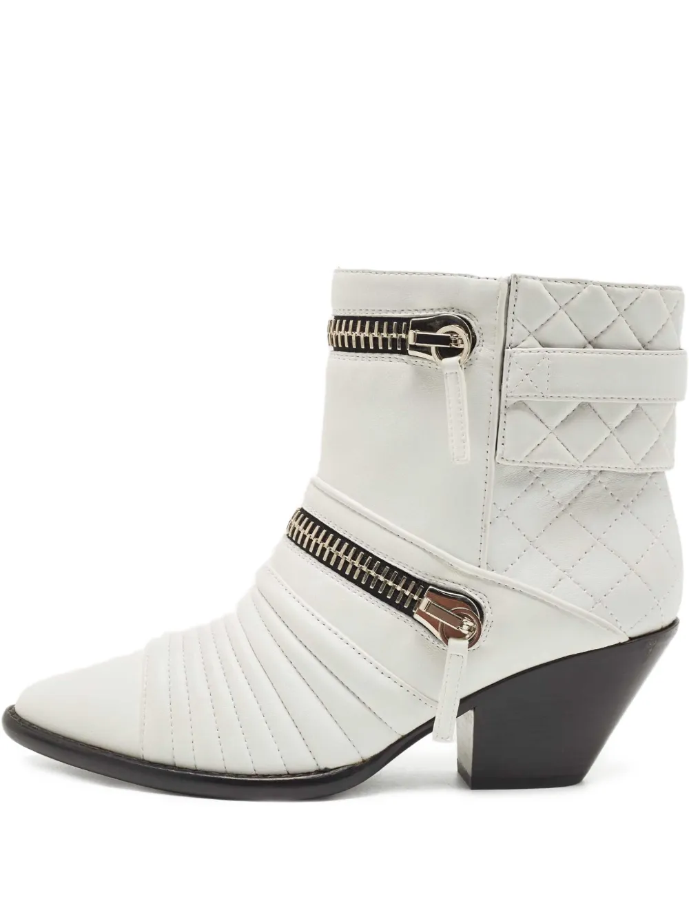 quilted zip-detail ankle boots