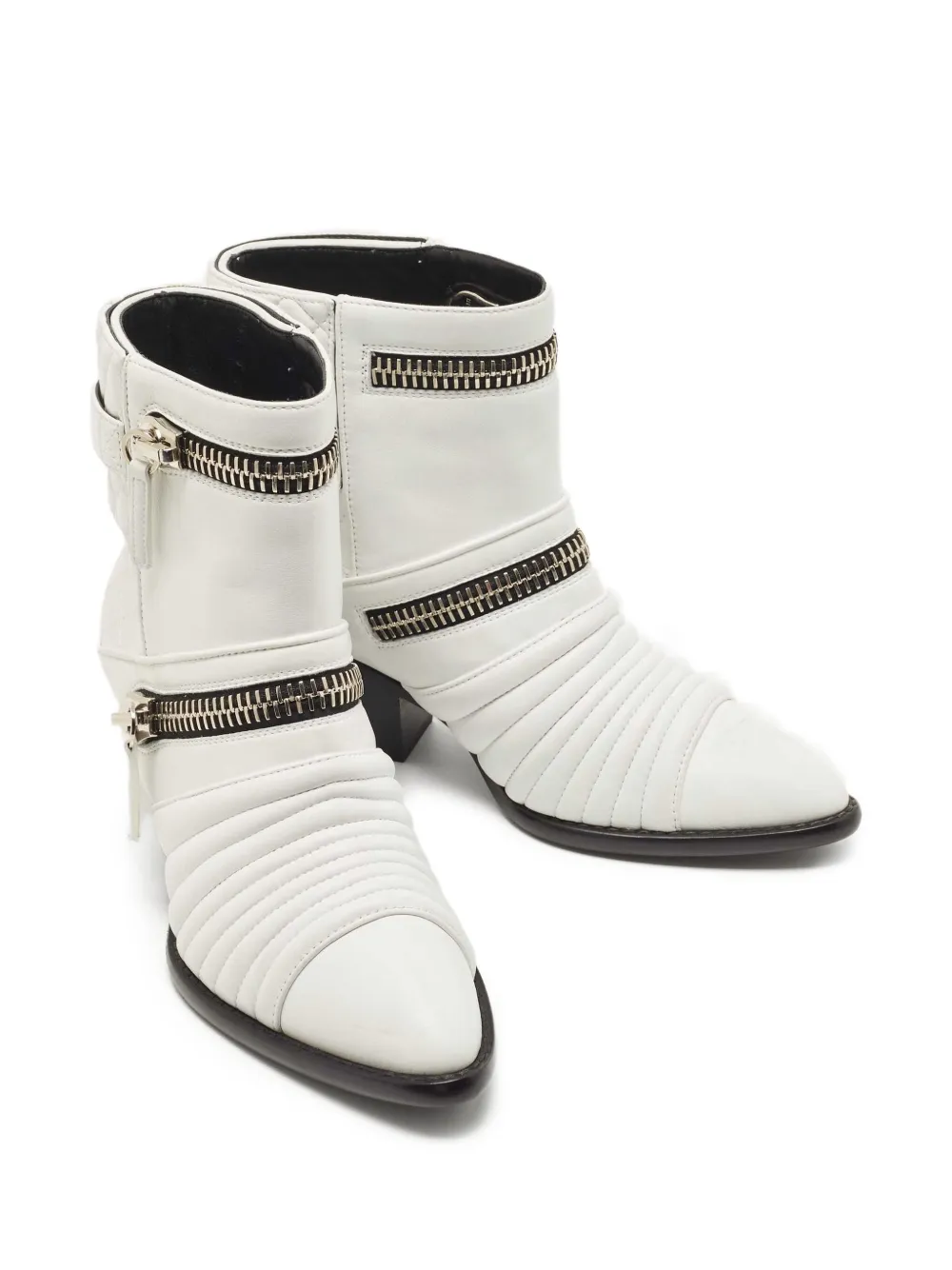 Giuseppe Zanotti Vintage Gewatteerde enkellaarzen met ritsdetail - Wit