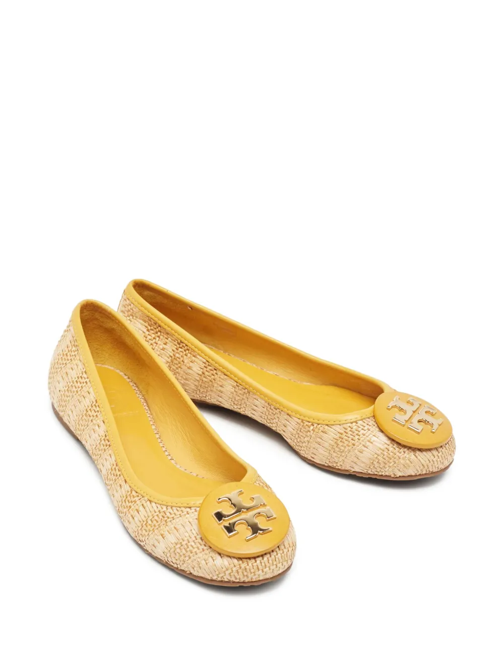 Tory Burch Pre-owned Reva geweven ballerina's - Beige