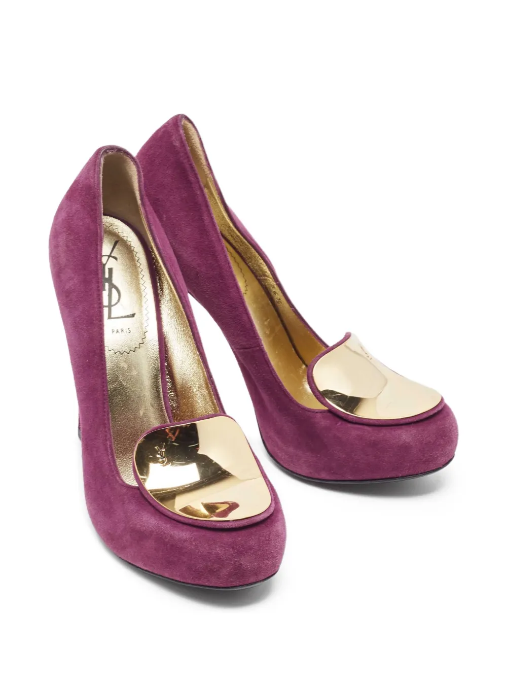 Saint Laurent Pre-Owned 115 mm suède pumps - Paars