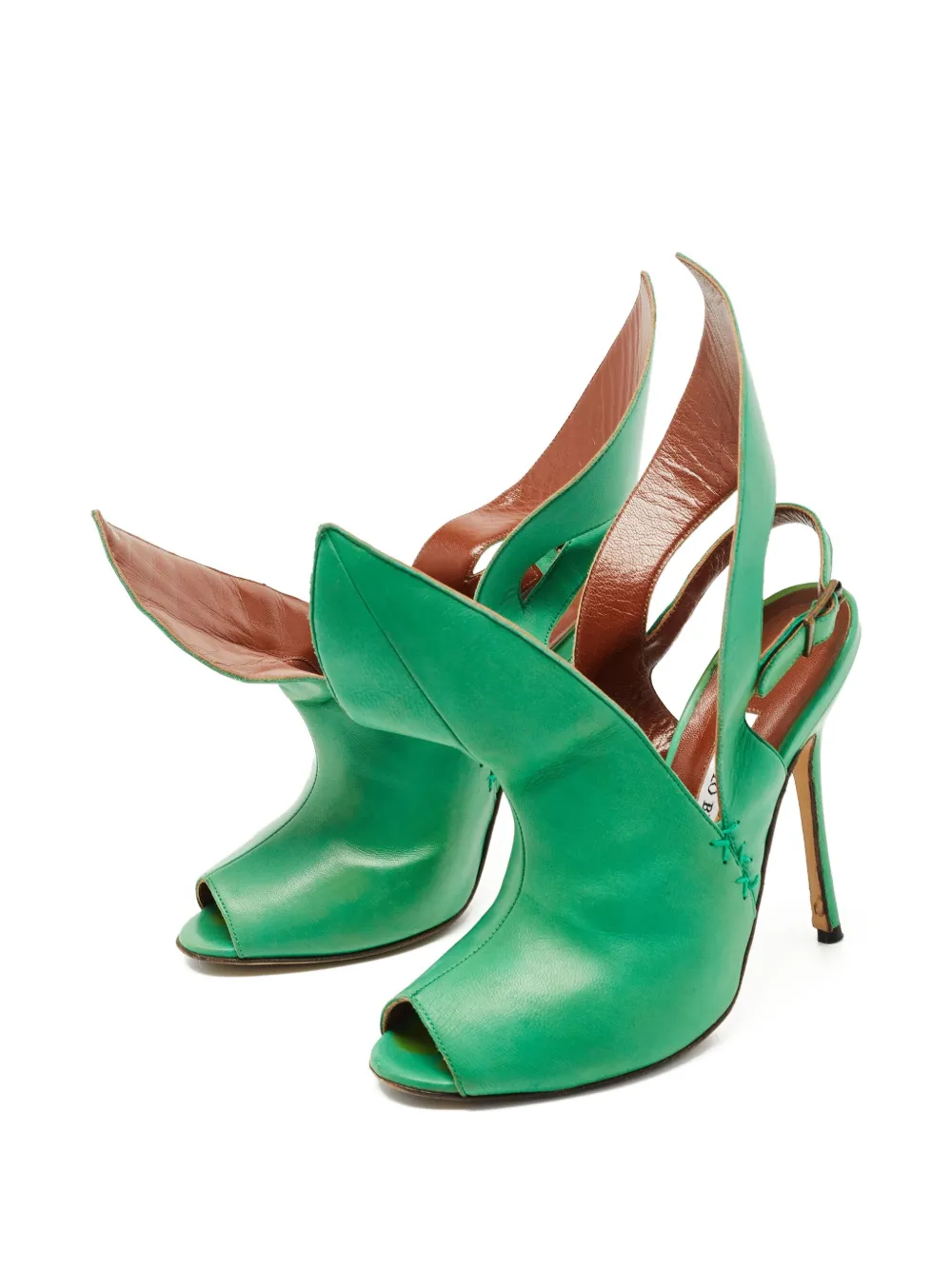 Manolo Blahnik zapatillas asimétricas con tacón de 110mm de archivo | Image 2