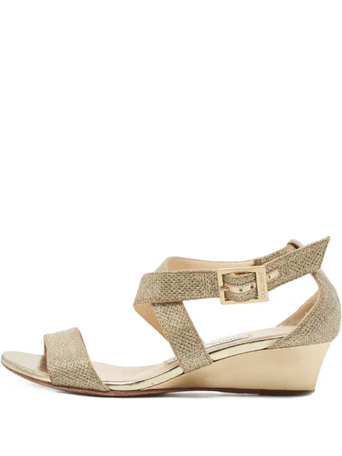 Jimmy Choo Pre-Owned sandalias con glitter y tacón de 40mm