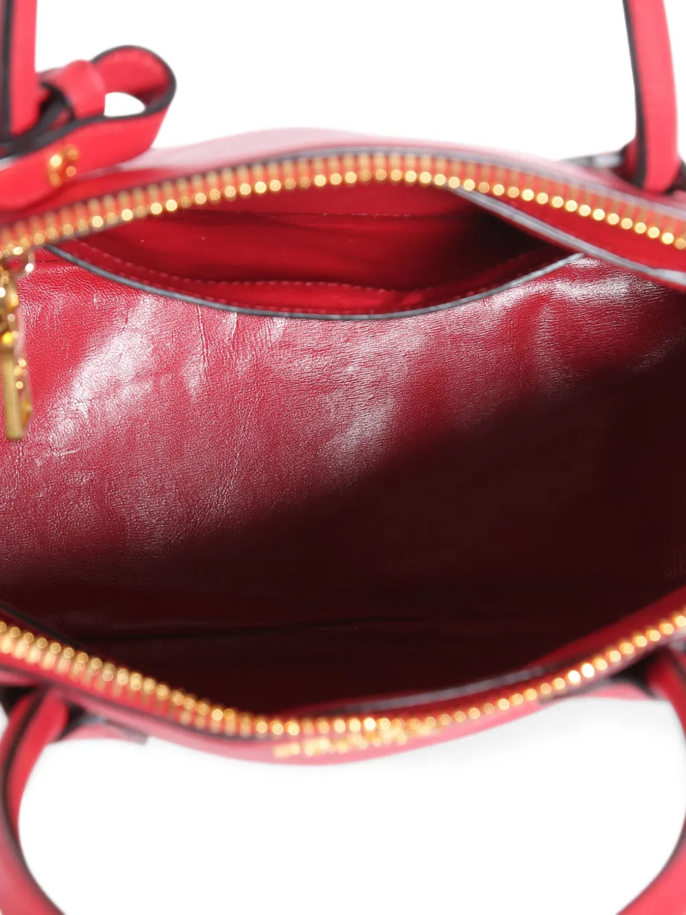 Pre-owned Prada Saffiano Leather Tote Bag In Red