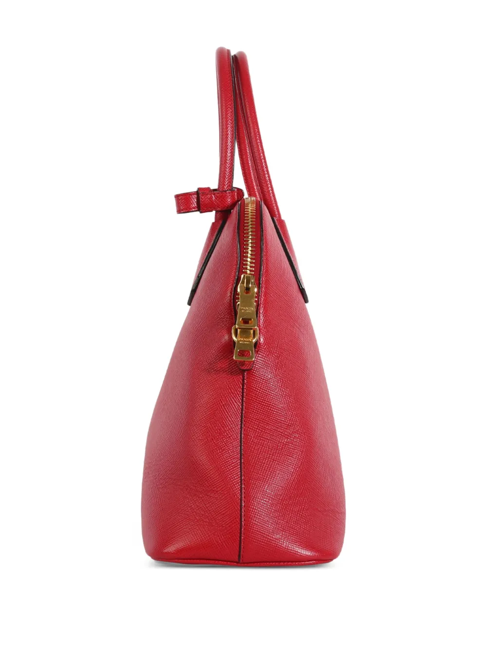 Pre-owned Prada Saffiano Leather Tote Bag In Red