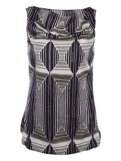Just Cavalli Vintage cowl-neck geometric-print top