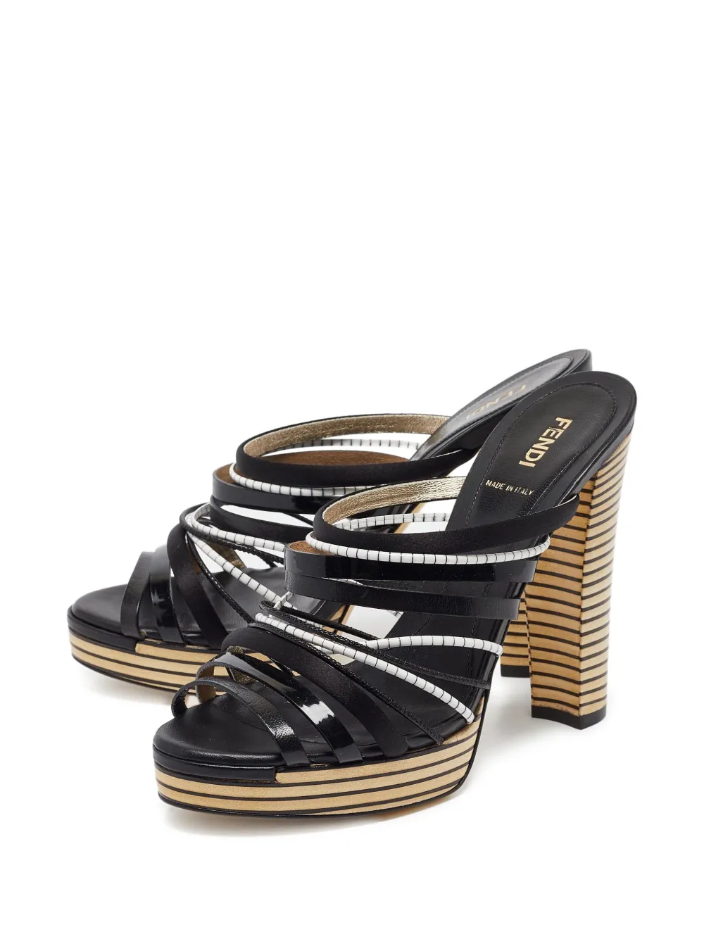 Fendi Pre-Owned 125 mm sandalen met bandjes - Zwart