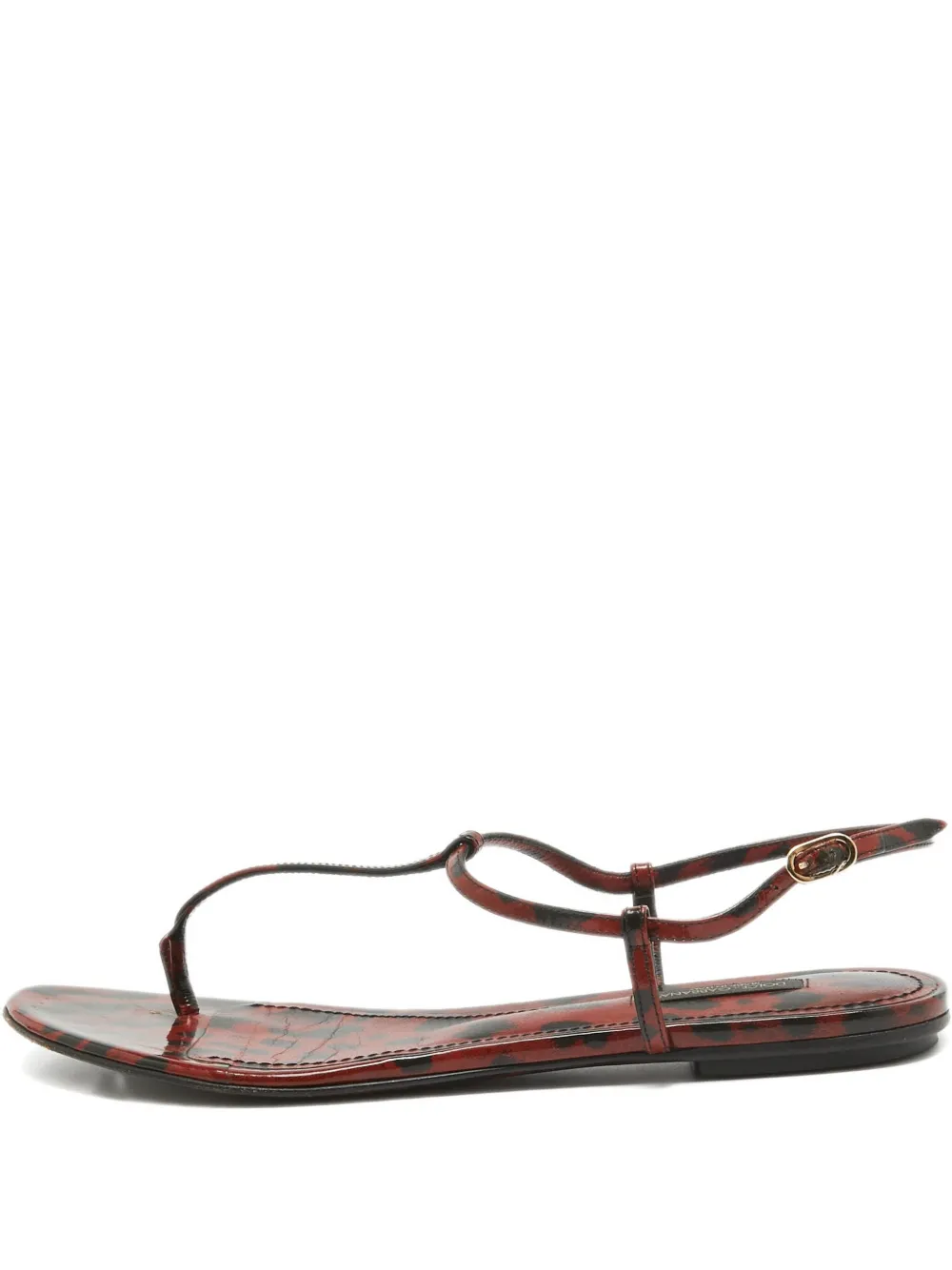 Dolce & Gabbana Pre-Owned sandalias de charol con estampado de leopardo | marrón | Image 1