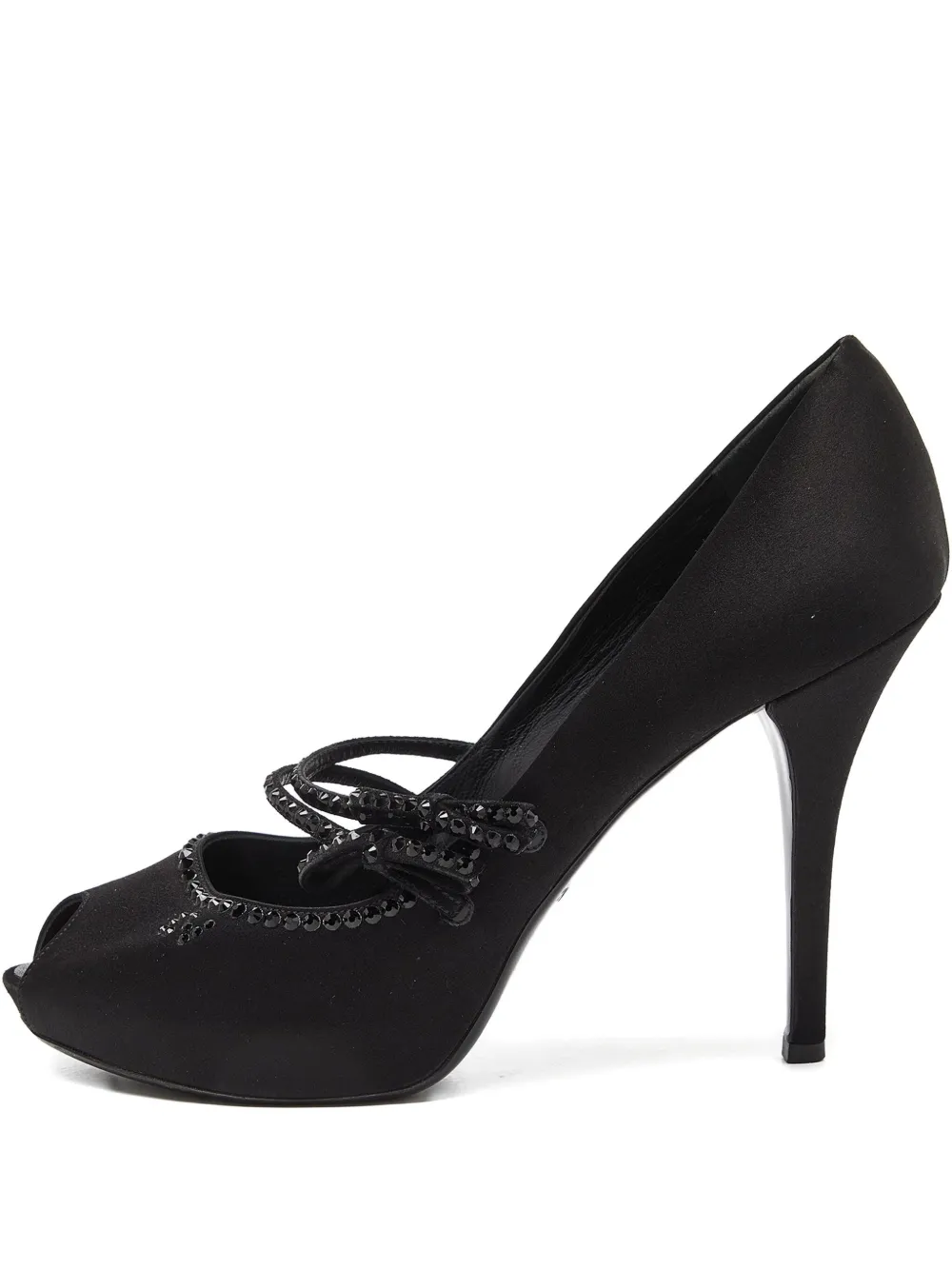 Louis Vuitton Pre-Owned crystal peep-toe pumps - Nero