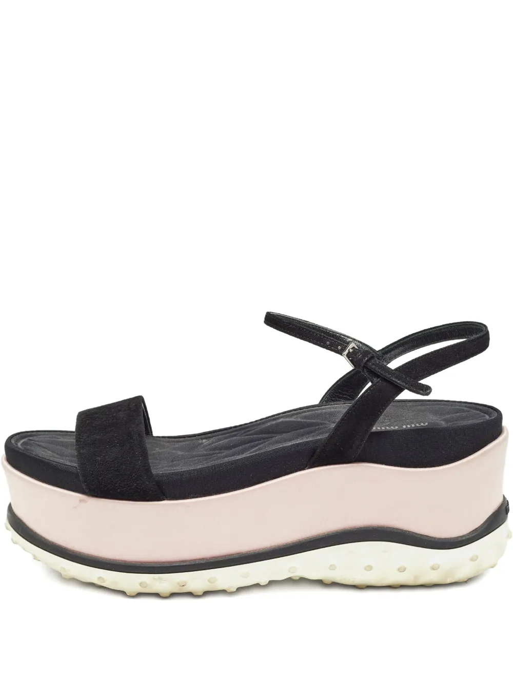 Miu Miu Pre-Owned suede platform sandals | Black | Image 1