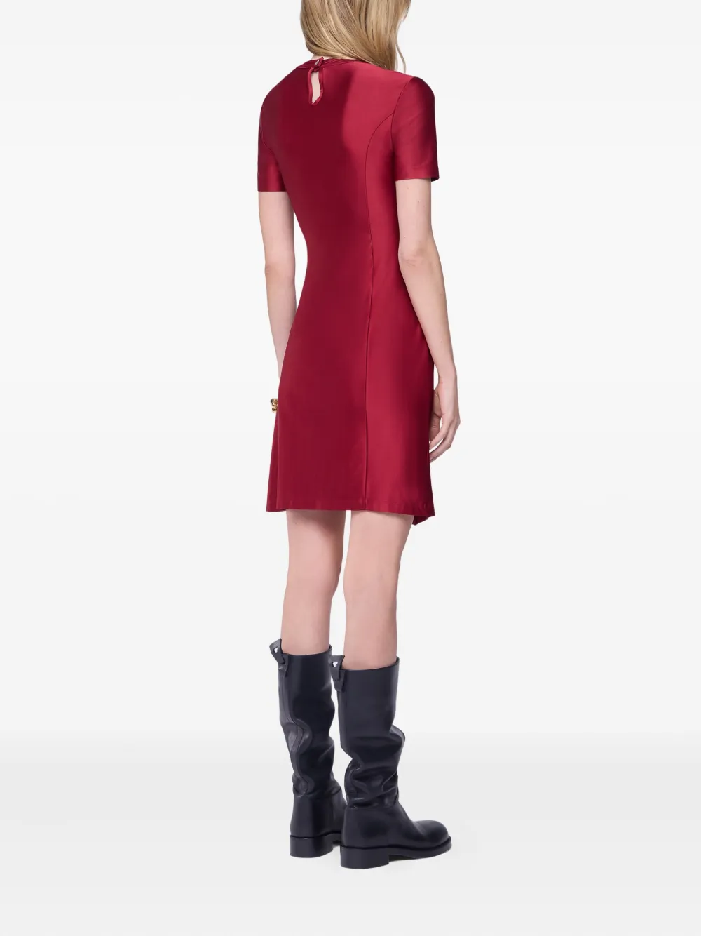 Rabanne ruched short-sleeve dress - Rood