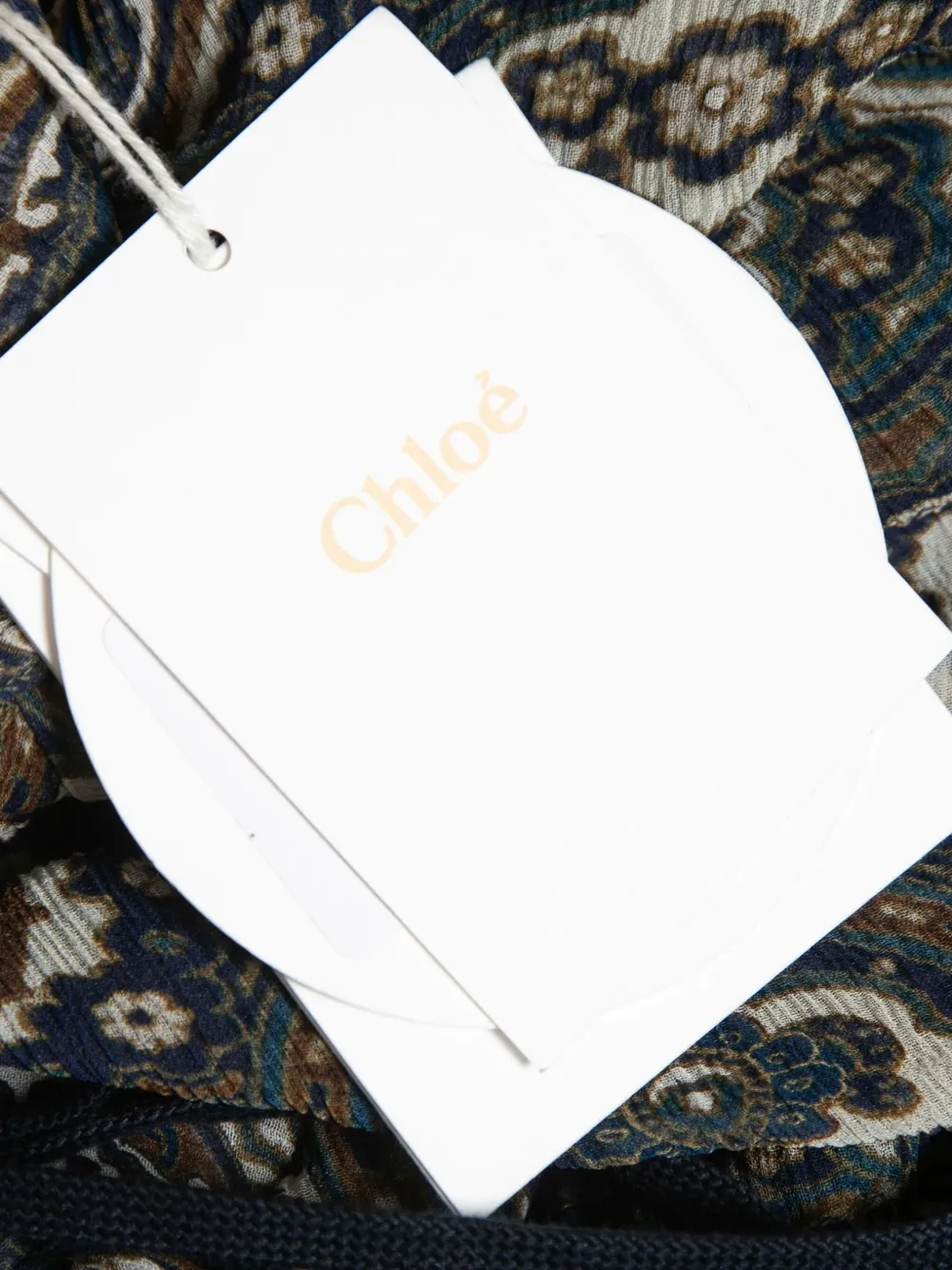 Chloé Pre-Owned Chiffon blouse met paisley-print en trekkoord Grijs