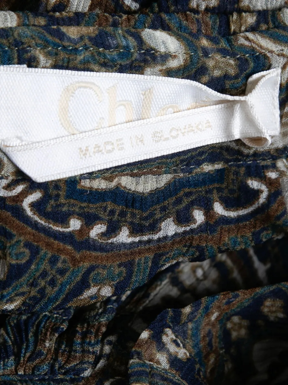 Chloé Pre-Owned Chiffon blouse met paisley-print en trekkoord Grijs