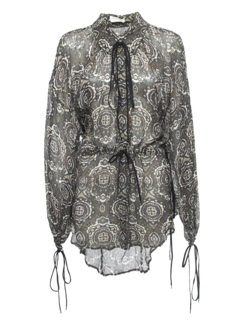 Chloé Pre-Owned paisley printed chiffon drawstring blouse