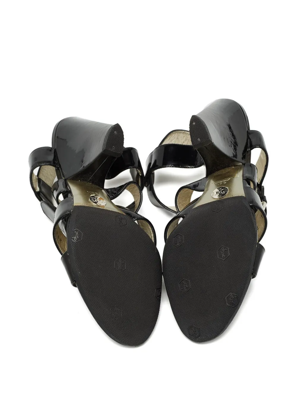 Dolce & Gabbana Pre-Owned 110mm lakleren sandalen Zwart