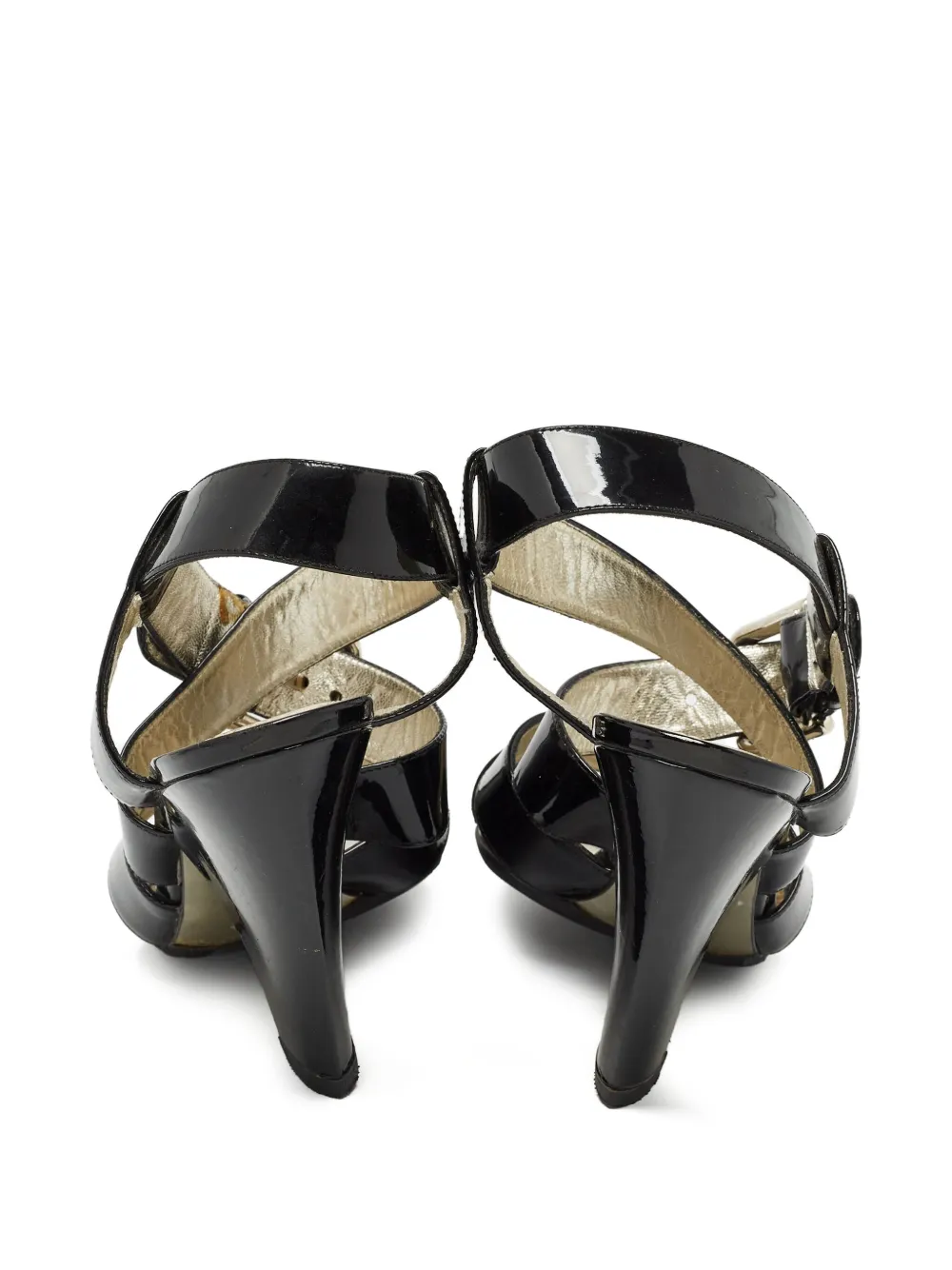 Dolce & Gabbana Pre-Owned 110mm lakleren sandalen Zwart