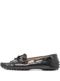Tod's Vintage patent-leather bow loafers - Black