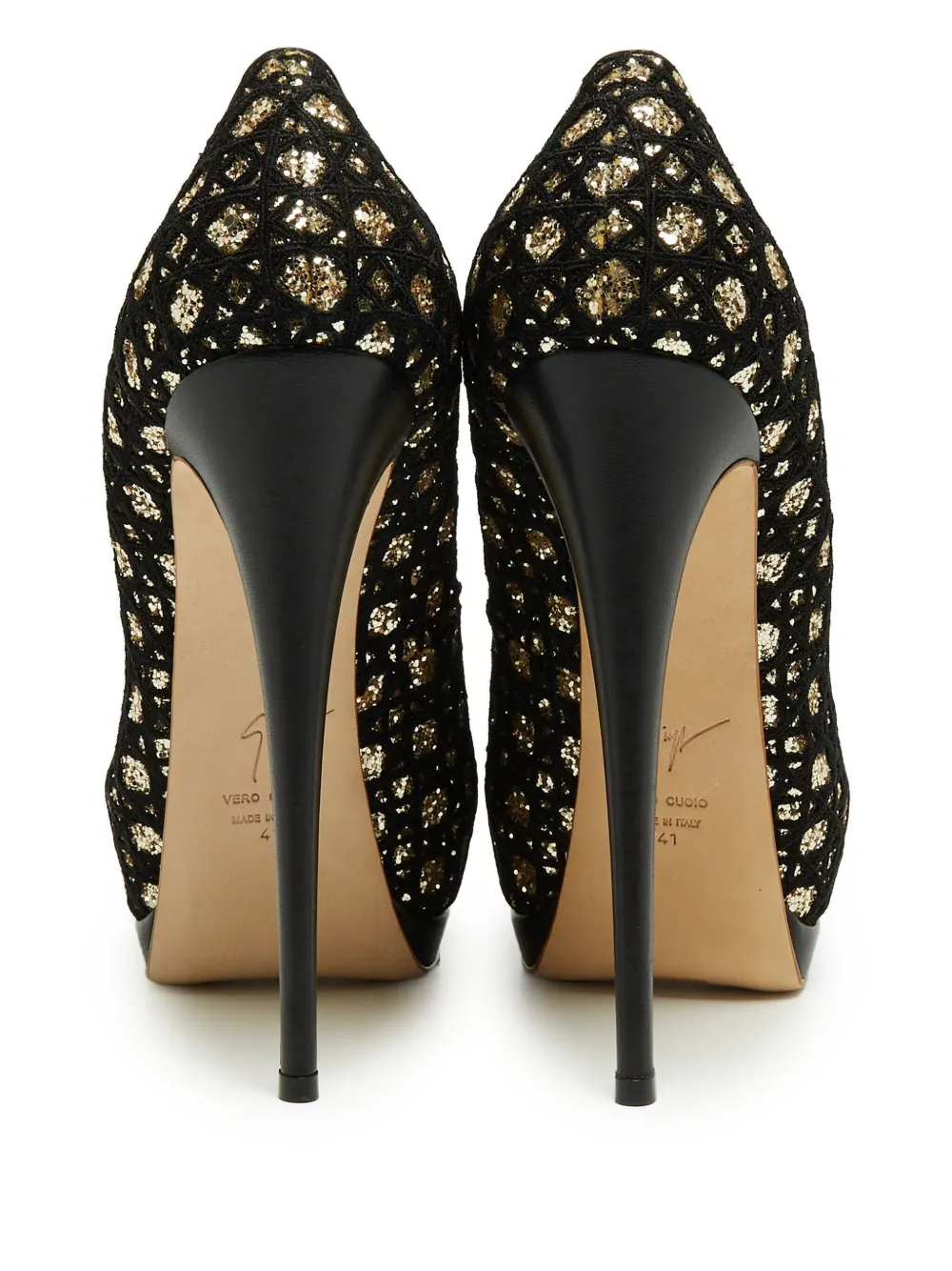 Giuseppe Zanotti Vintage Pre-owned 160 mm pumps met plateauzool en glitters - Zwart