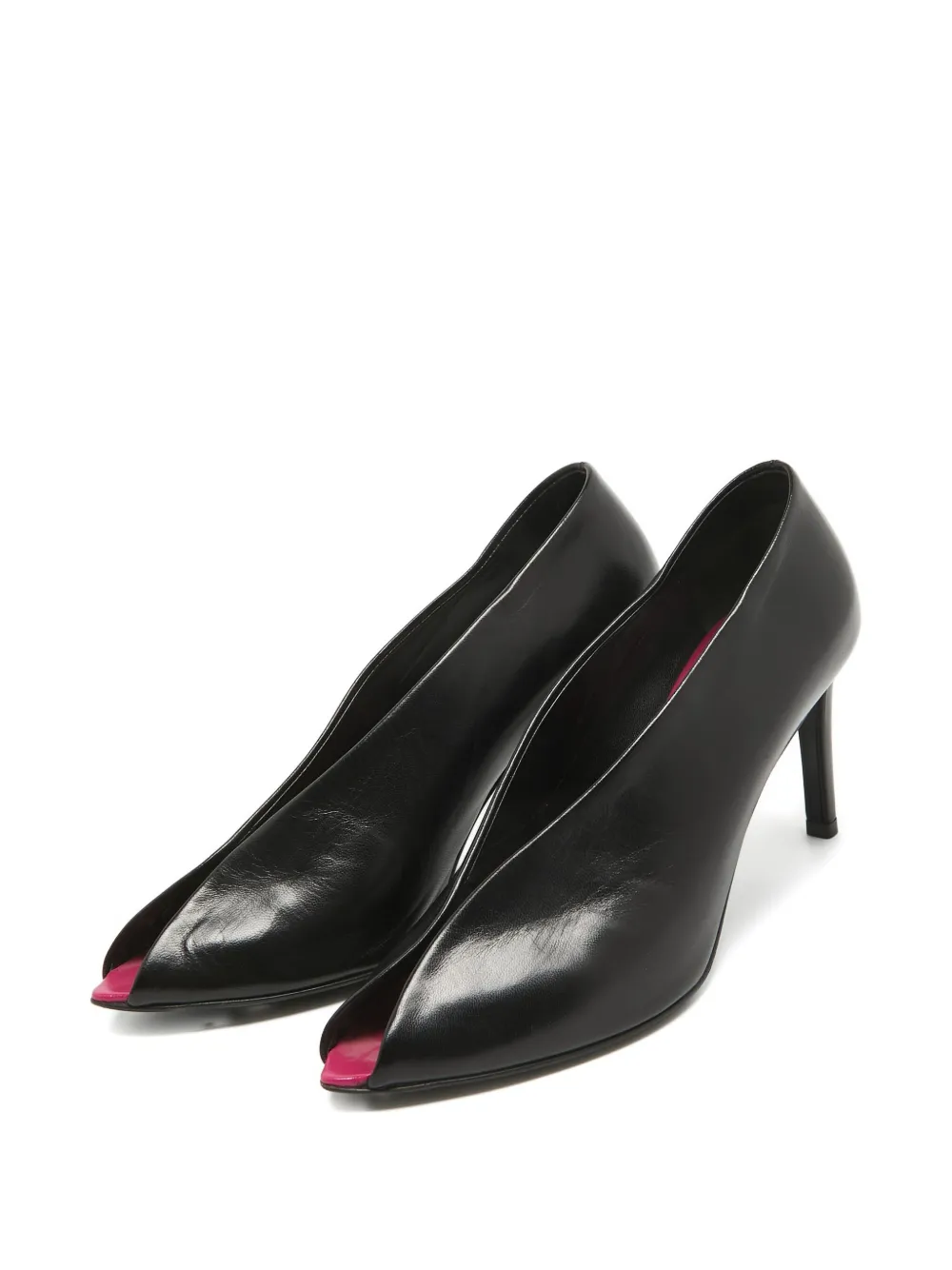 Pre-owned Balenciaga Leather Peep-toe Pumps