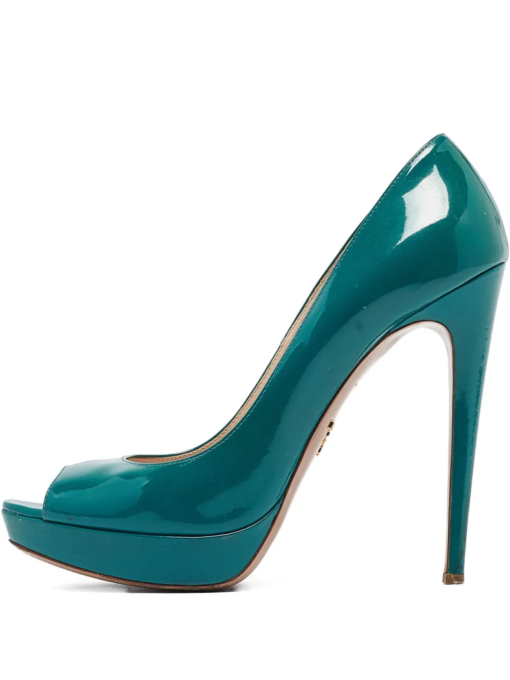 Prada Pre-Owned 135mm leather heeled pumps | Green | Image 1