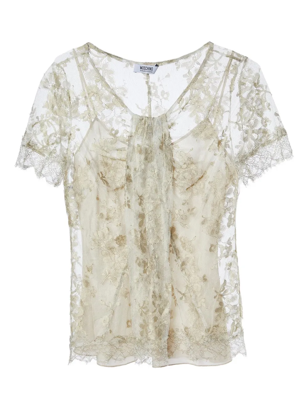 Moschino Pre-Owned floral-lace blouse | Gold | Image 1