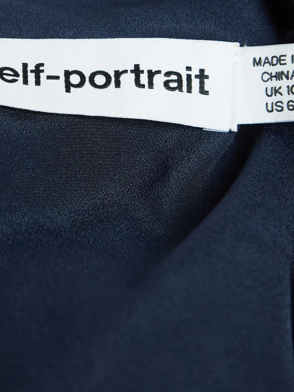 Pre-owned Self-portrait Leopard-print Top In Blue