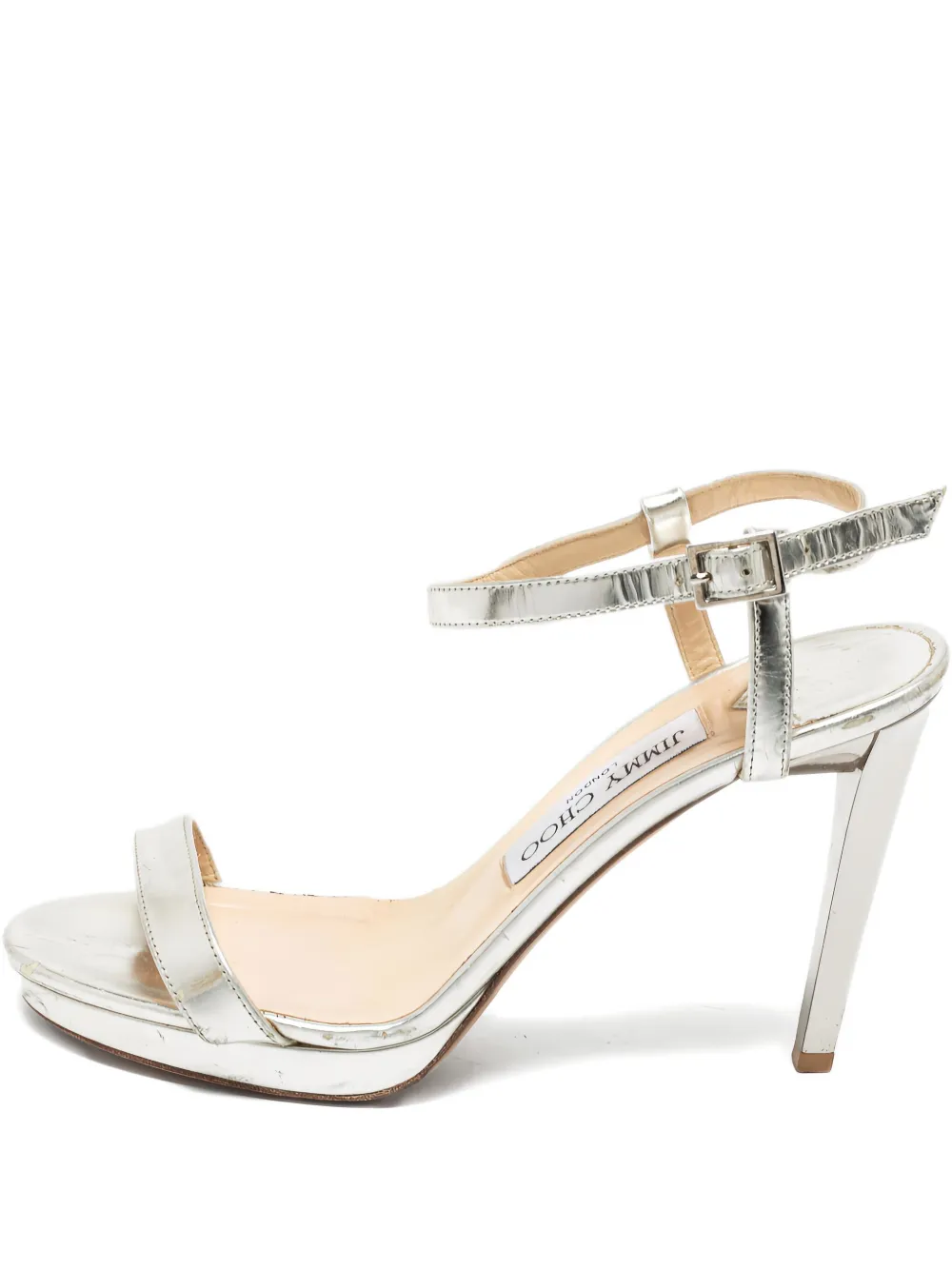 Jimmy Choo Pre-Owned 100mm metallic-leather pumps | Silver | Image 1