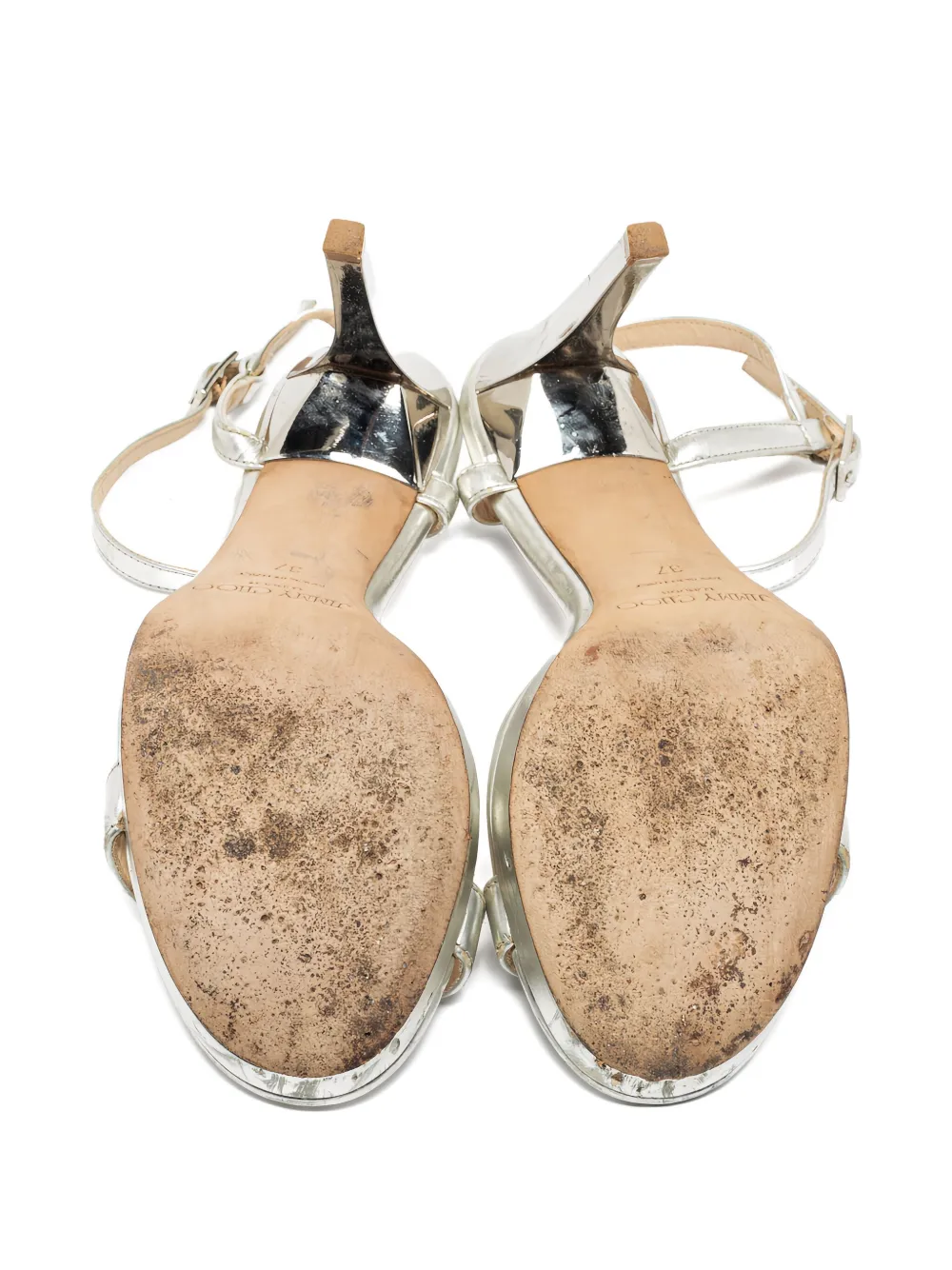 Pre-owned Jimmy Choo 100mm Metallic-leather Pumps