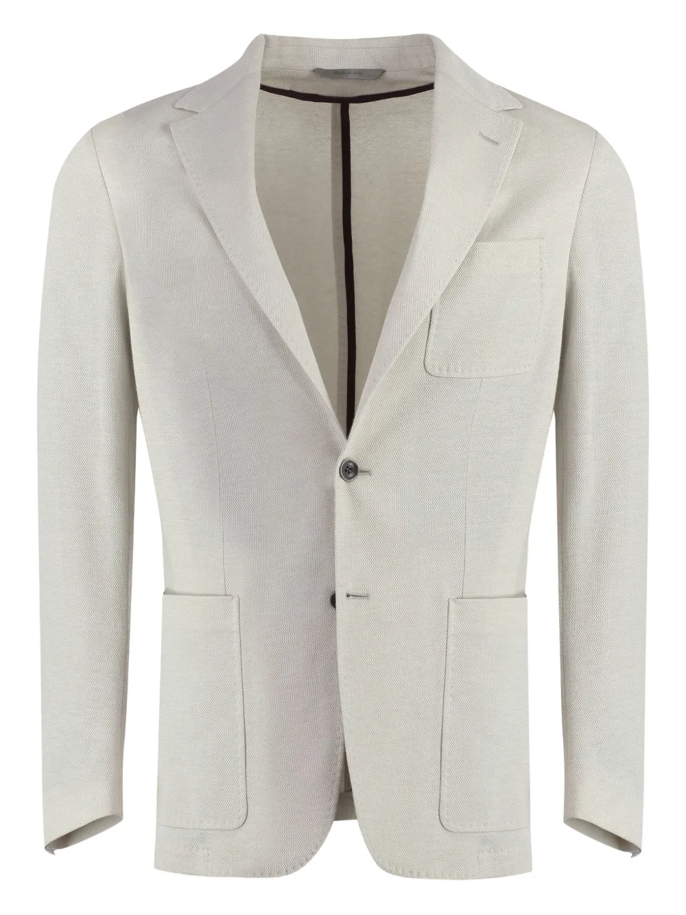 Canali single-breasted patch-pocket blazer Beige