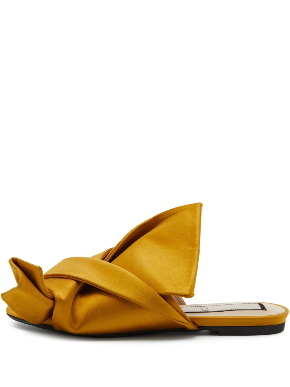 Nº21 satin flat mules - Gelb