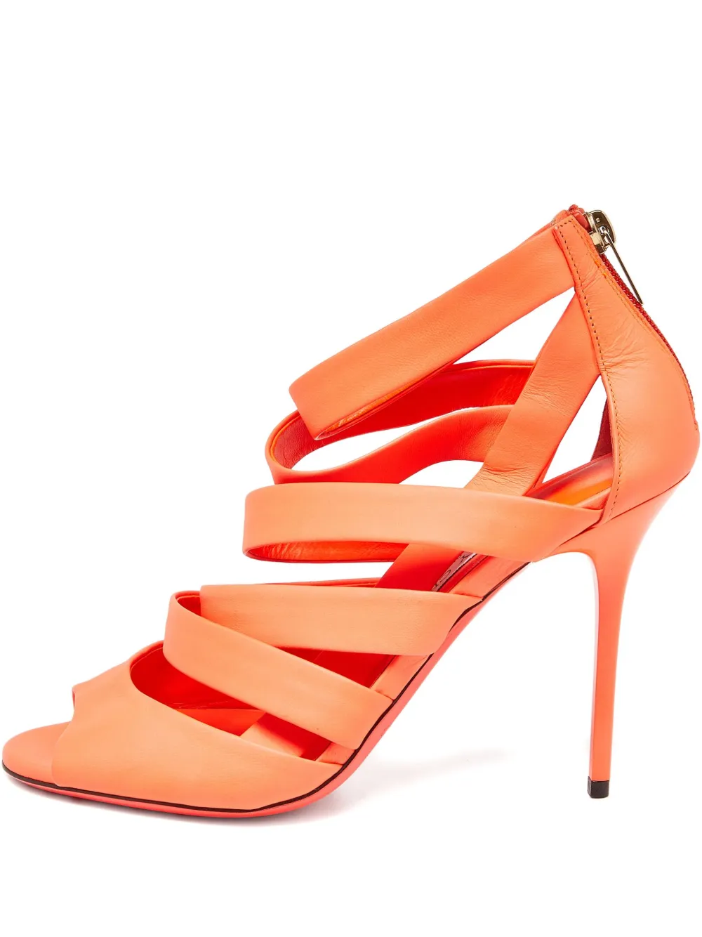 Jimmy Choo Pre-Owned 115mm leather heeled sandals | Orange | Image 1