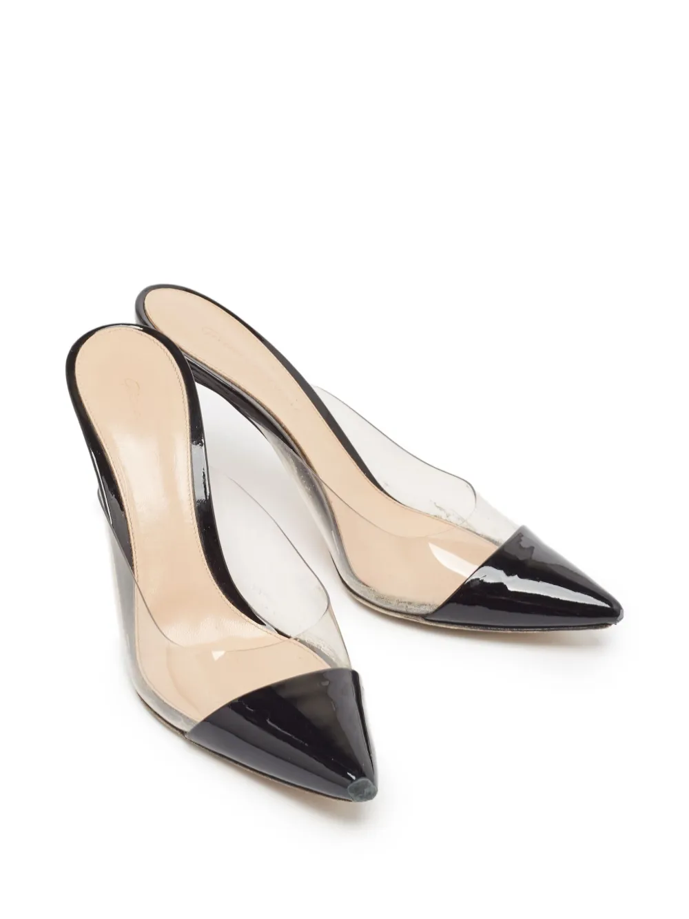 Gianvito Rossi 85 mm Plexi muiltjes - Zwart