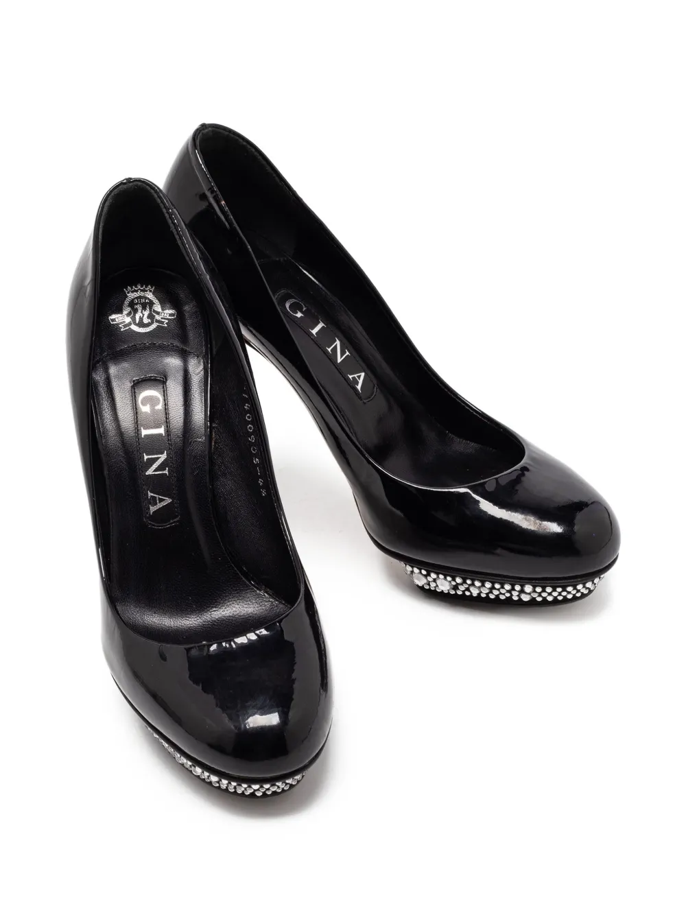 Gina pre-owned 110mm rhinestone-embellished  pumps | Image 2