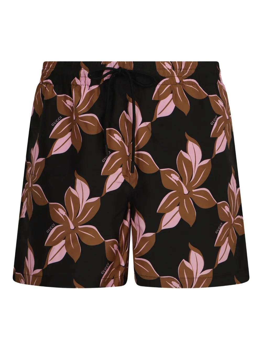 Gucci floral-print swim shorts Zwart