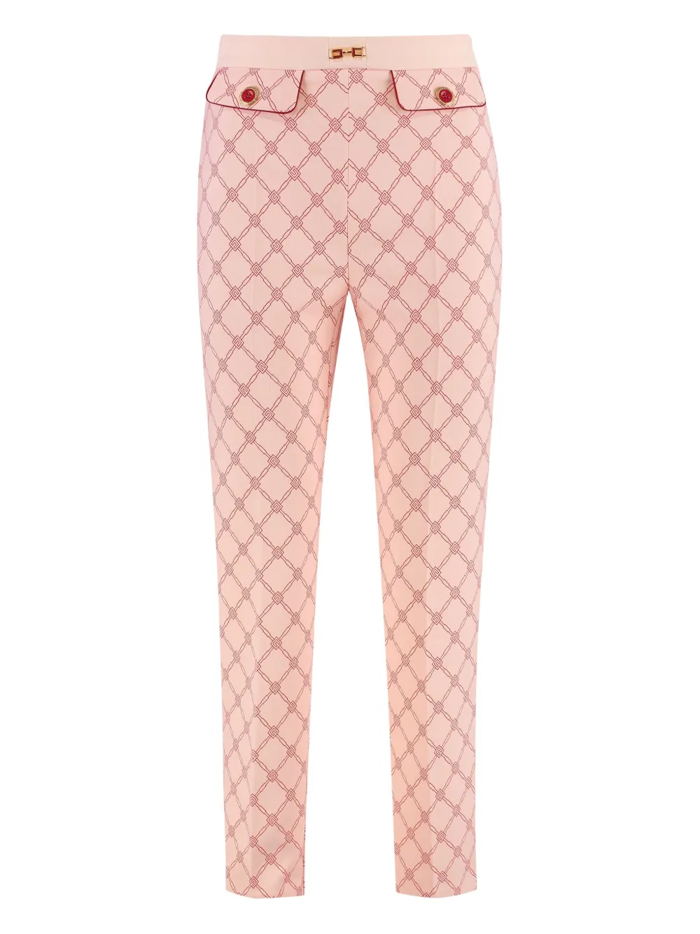 Elisabetta Franchi Printed crêpe trousers | Pink | Image 1