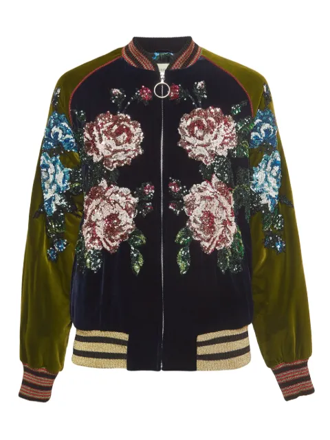 Gucci Pre-Owned blommig paljettprydd bomberjacka