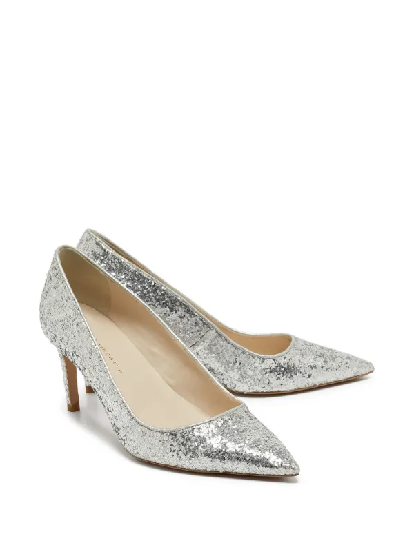 Sophia Webster 70mm glitter-embellished Heeled Pumps Silver FARFETCH IN