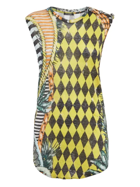 Balmain Pre-Owned printed linen top