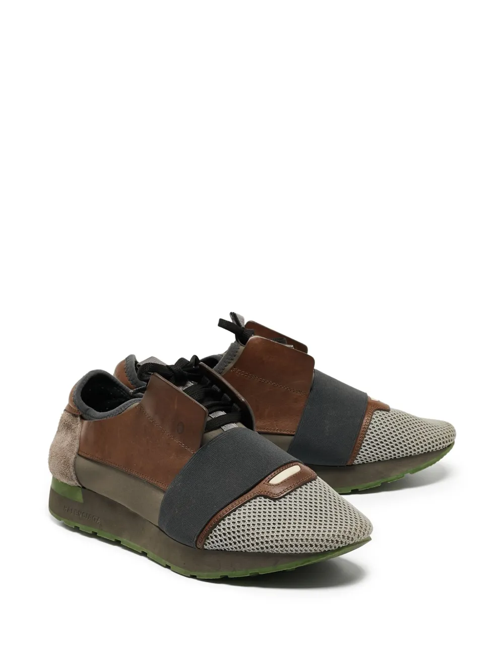 Balenciaga Pre-Owned leather-mesh sneakers | Low-Tops | Image 2