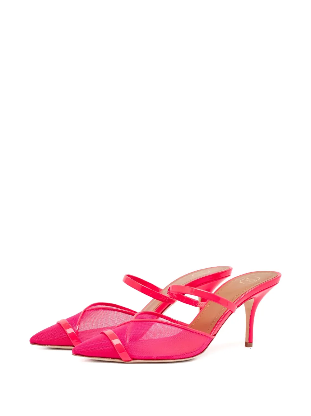 Malone Souliers 70mm patent mesh mules | Image 2