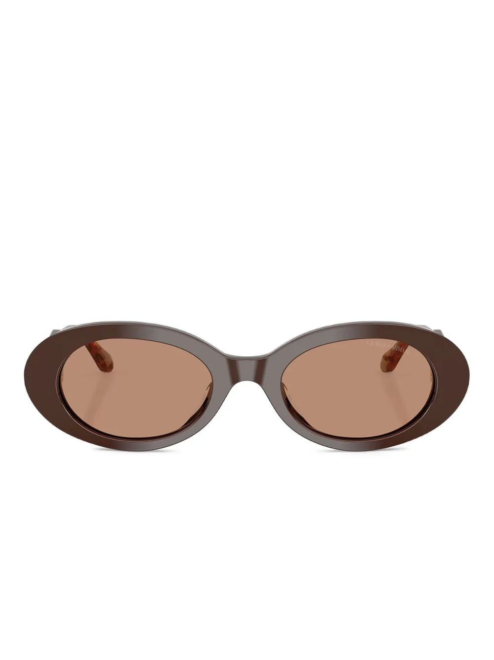Giorgio Armani Sonnenbrille mit ovalem Gestell - Braun