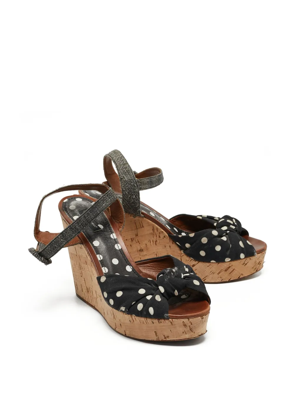 Dolce & Gabbana Pre-Owned 110mm polka-dot wedge sandals | Image 2