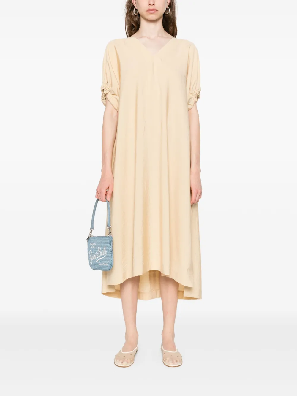 House Of Dagmar rouched dress - Geel