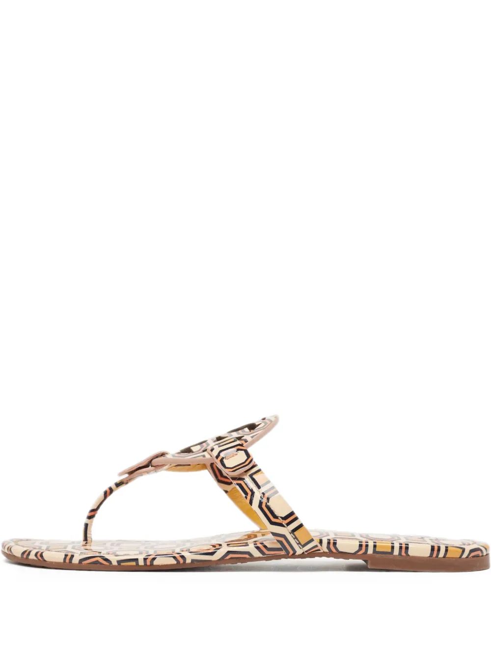Tory Burch pre-owned Miller geometric-print thong flat sandals | Yellow | Image 1